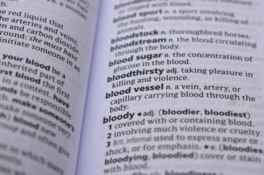 İngilizce Sözlük Sayfasını Kelimeyle Kapat - Kan damarı