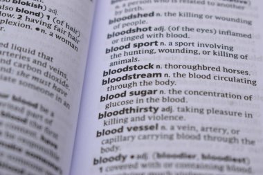 İngilizce Sözlük Sayfasını Kelimeyle Kapat - Kan stoğu