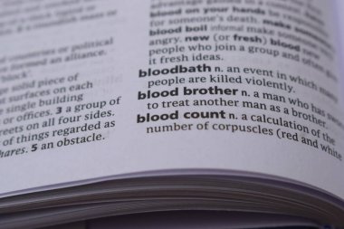 İngilizce Sözlük Sayfası Kan Sayımı Sözcüğüyle Kapat