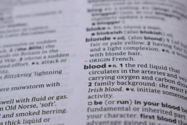 İngilizce Tanımlama Sözlüğü Kanın Yazılı Sözcüğünün Sayfasını Kapat