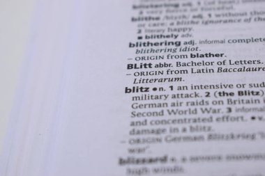 İngilizce Tanımlama Sözlüğü Sayfası - blitz Sözcüğünün Kapalı Sayfası