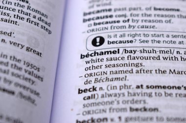 İngilizce Sözlük Sayfası - beşamel Sözcüğüyle Kapat