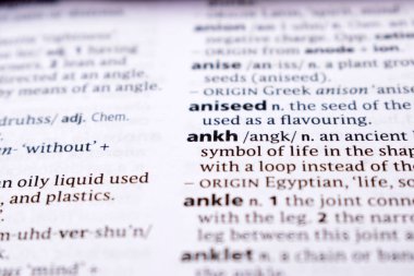 İngilizce Sözlük Sayfası - Ankh Sözcüğüyle Kapat