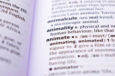 İngilizce Tanımlama Sözlüğü - Animasyon Sözcüğünün Yazılı Sayfasını Kapat