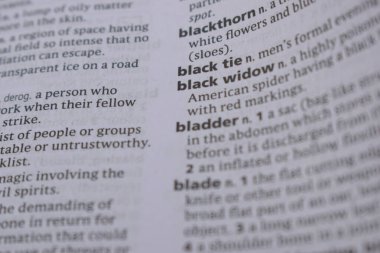 İngilizce Sözlük Sayfasını Kelimeyle Kapat - siyah kravat