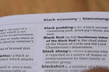 İngilizce Sözlük Sayfasını Kelimeyle Kapat - Siyah çubuk