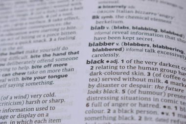 İngilizce Sözlük Sayfasını Kelimeyle Kapat - Siyah