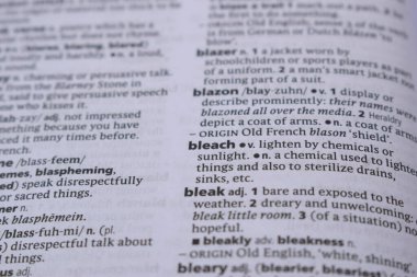 İngilizce Tanımlama Sözlüğü Sayfası - Beyazlatıcı Sözcüğünün Kapalı Sayfası