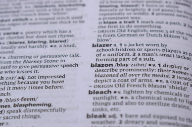 İngilizce Sözlük Sayfasını Kelimeyle Kapat - blazon