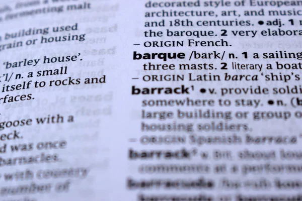 İngilizce Sözlük Sayfasını Kelimeyle Kapat - Barok