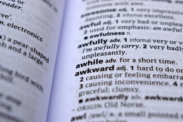 İngilizce Tanımlama Sözlüğü Sayfası Bir süre - Yazılmış Sözcüğün Kapanışı