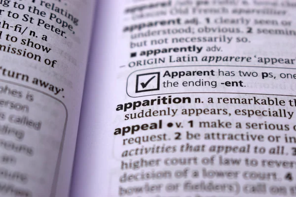 İngilizce Sözlük Sayfasını Kelimeyle Kapat - hayalet