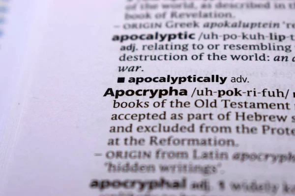 İngilizce Sözlük Sayfasını Kelimeyle Kapat - Apocrypha