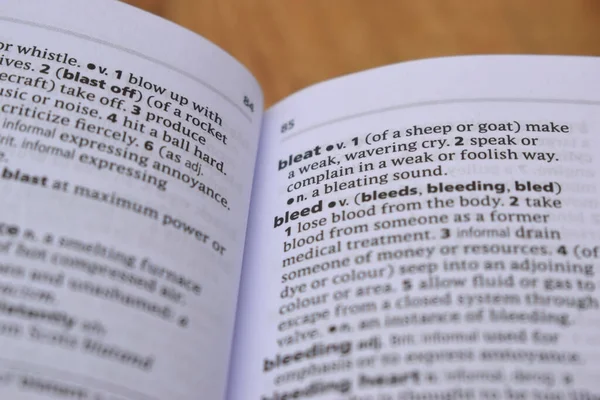 İngilizce Tanımlama Sözlüğü Kanın Yazılı Sözcüğünün Kapat Sayfası