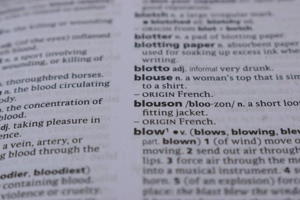 İngilizce Sözlük Sayfası - Blouson Sözcüğüyle Kapat