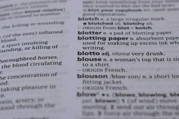 İngilizce Sözlük Sayfasını Kelimeyle Kapat - blotto