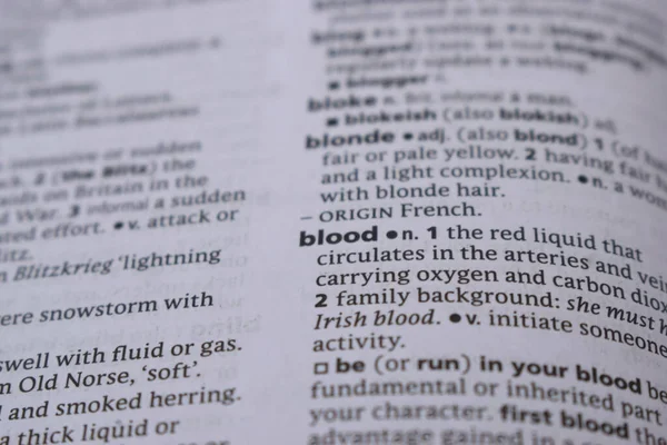 İngilizce Tanımlama Sözlüğü Kanın Yazılı Sözcüğünün Sayfasını Kapat