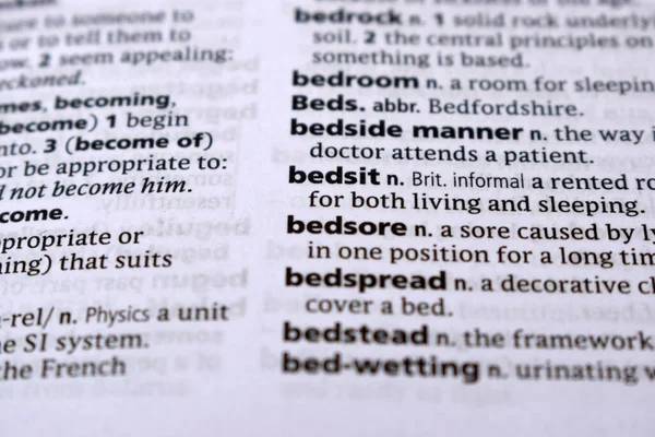 İngilizce Tanımlama Sözlüğü - Yatak Bakımı Sözcüğünün Yazılı Sözcüğünün Kapat Sayfası