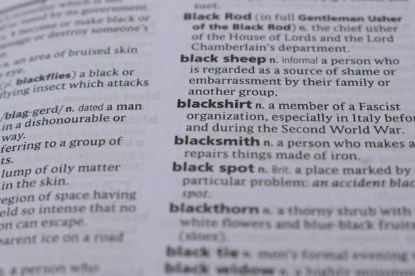 İngilizce Sözlük Sayfasını Kelimeyle Kapat - Siyah Gömlek