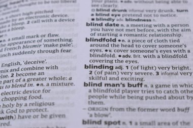 İngilizce Sözlük Sayfası Kör Edici Kelimeyle Kapat