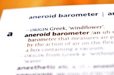 - aneroid barometrenin İngilizce Tanımlama Sözlüğü Sayfasını Kapat