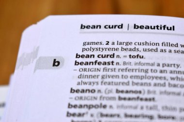 İngilizce Sözlük Sayfasını Kelimeyle Kapat - Soya peyniri