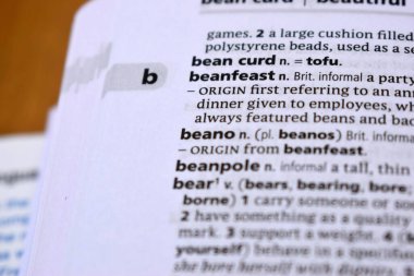 İngilizce Tanımlama Sözlüğü - Fasulye Şöleni Sözcüğünün Yazılı Sayfasını Kapat