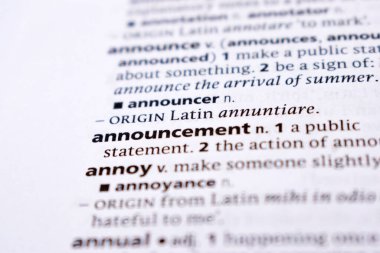 İngilizce Sözlük Sayfasını Kelimeyle Kapat - duyuru