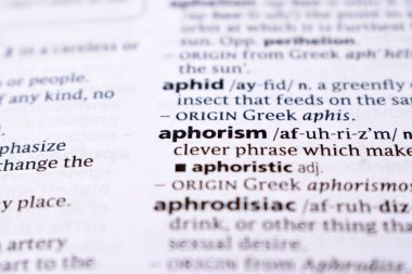 İngilizce Sözlük Sayfasını Kelimeyle Kapat - Aforizma