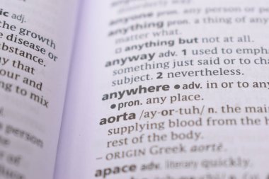 İngilizce Sözlük Sayfasını Kelimeyle Kapat - aort