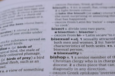 İngilizce Sözlük Sayfasını Kelimeyle Kapat - biseksüel