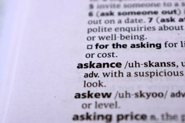 İngilizce Tanımlama Sözlüğü Sözlüğü - askance Sözcüğünün Yazılı Sayfasını Kapat