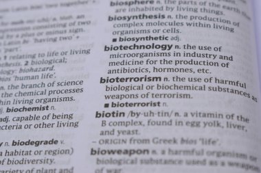 İngilizce Sözlük Sayfası Biyoterörizm Sözcüğüyle Kapat