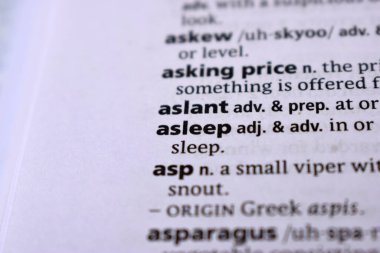 İngilizce Tanımlama Sözlüğü Sayfası Yazdırılmış Sözcüğün Kapalı Sayfası