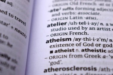 İngilizce Tanımlama Sözlüğü Sayfası - Ateizmin Yazılı Sözcüğünün Kapanışı