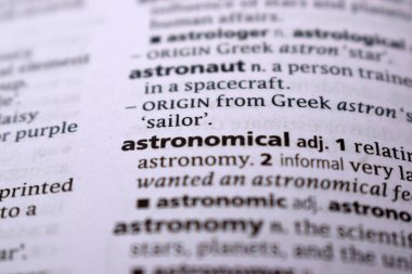 İngilizce Sözlük Sayfasını Kelimeyle Kapat - astronomik