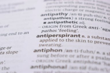 İngilizce Tanımlama Sözlüğü Sayfası - terleme karşıtı kelimenin basılı sözcüğünün Kapanışı