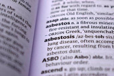 İngilizce Sözlük Sayfasını Kelimeyle Kapat - asbestisis