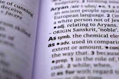 İngilizce Sözlük Sayfası - as Sözcüğüyle Kapat