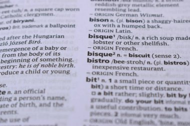 - bisque kelimesinin İngilizce Tanımlama Sözlüğü Sayfasını Kapat