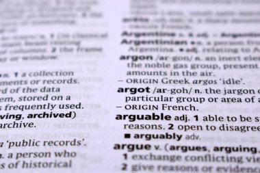 İngilizce Sözlük Sayfasını Kelimeyle Kapat - Argot