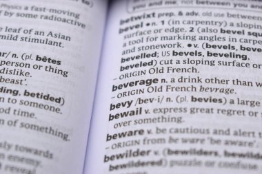 İngilizce Tanımlama Sözlüğü Sayfası - İçeceğin Yazılı Kelimesinin Kapanışı