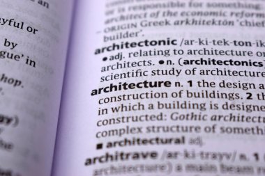 İngilizce Tanımlama Sözlüğü - Mimarinin Yazılı Sözcüğünün Kapalı Sayfası