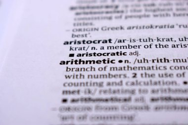 İngilizce Sözlük Sayfasını Kelimeyle Kapat - aritmetik