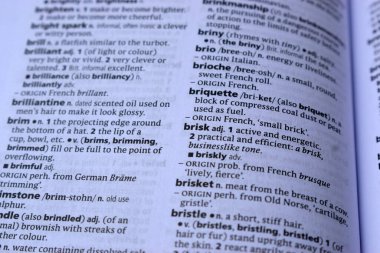 İngilizce Sözlük Sayfası Yazdır- Briketin Sözcüğüyle Kapat