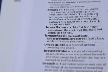 İngilizce Sözlük Sayfası Yazdırma - Göğüs Kemiği Sözcüğüyle Kapat