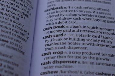 İngilizce Sözlük Sayfası Yazdır - Nakit Kartın Anlamı Sözcüğüyle Kapat