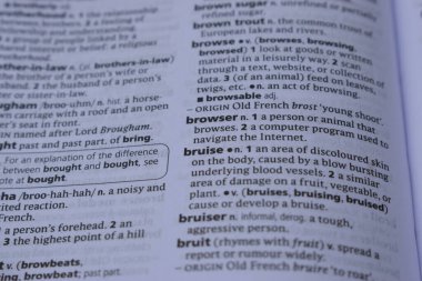 İngilizce Tanımlama Sözlüğünün Kapat Sayfa Kelimesi - çürük