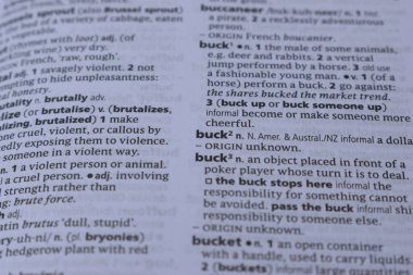 İngilizce Sözlük Sayfası Yazdır - Buck kelimesinin anlamı ile kapat