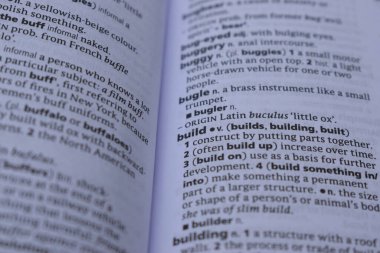 İngilizce Tanımlama Sözlüğünün Kapat Sayfa Kelimesi Oluştur